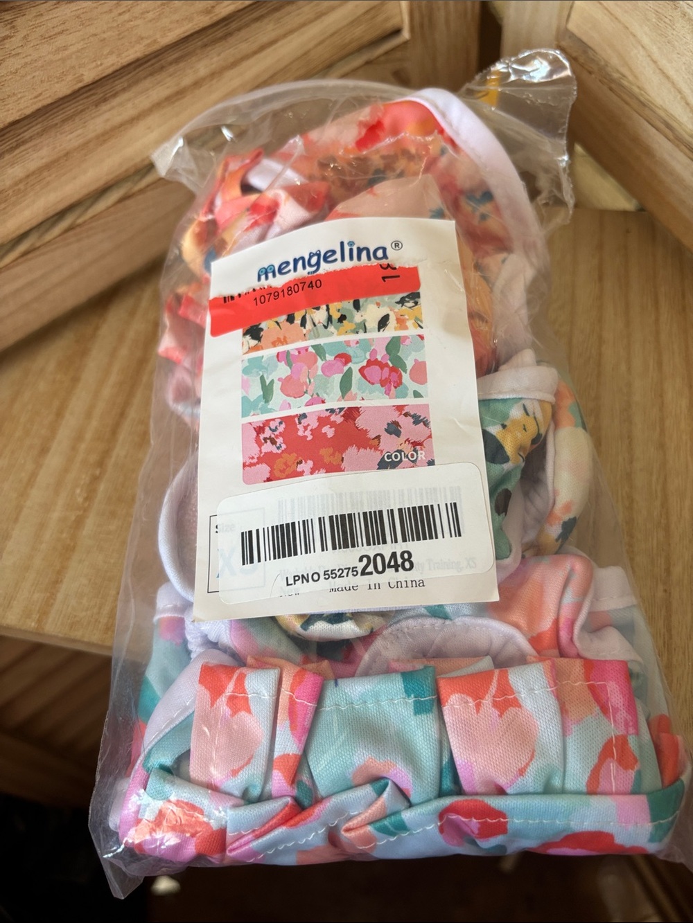 Mengelina Floral 3 piece set reusable doggy diapers XS